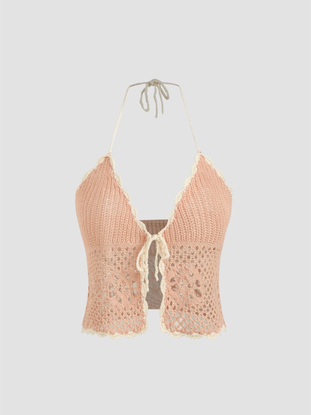 Cider Knit Halter Bowknot Cami Top